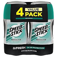 Speed Stick Deodorant for Men, Aluminum Free, Regular - 3 Ounce (4 Pack)