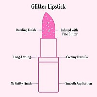 Gerard Cosmetics Glitter Lipstick Hollywood Blvd Sparkling Glitter, Fully Opaque Lip Color With Sparkling Metallic Finish Cruelty Free & Usa Made