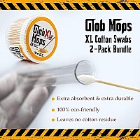 Glob Mops XL Cotton Swabs 2.0 - Extra Absorbent Bamboo Cotton Swabs - Cotton Swabs Made With Durable Sticks & Tips Designed For Cleaning Hard To Reach Spots (2-Pack, 600 Total Cotton Buds)