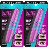 Maybelline Volum' Express Falsies Volumizing, Washable Mascara, Blackest Black, 2 Count