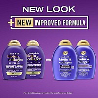 OGX Thick & Full + Biotin & Collagen Shampoo & Conditioner Set, (packaging may vary), Purple, 13 Fl Oz (Pack of 2)