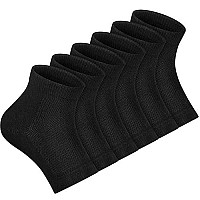 Soft Ventilate Gel Heel Socks Open Toe Socks for Dry Hard Cracked Skin Moisturizing Day Night Care Skin, 3 Pairs (Regular Size, Black)