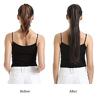 BARSDAR 26 inch Ponytail Extension Long Straight Wrap Around Clip in Synthetic Fiber Hair for Women - Light Blonde mix Bleach Blonde Evenly