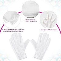 Paxcoo 12 Pairs XL White Cotton Gloves for Dry Hand Moisturizing Cosmetic Eczema Hand Spa and Coin Jewelry Inspection