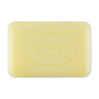 Pre de Provence Artisanal Soap Bar, Enriched with Organic Shea Butter, Natural French Skincare, Quad Milled for Rich Smooth Lather, Sweet Lemon, 8.8 Ounce