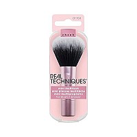 Real Techniques Mini Multitask Makeup Brush, Perfect For Blush and Bronzer, Face Brush with Custom Cut Synthetic Bristles, Travel Sized, Aluminum Handle, Purple, 1 Count