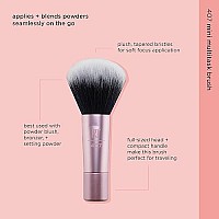 Real Techniques Mini Multitask Makeup Brush, Perfect For Blush and Bronzer, Face Brush with Custom Cut Synthetic Bristles, Travel Sized, Aluminum Handle, Purple, 1 Count