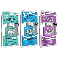 NAIL-AID Biotin Base Coat + Nail Art Xpress Dry Top Coat, Clear, 3 Count