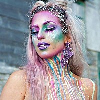 Unicorn Iridescent Chunky Glitter Cosmetic Body Face Hair Eye Nail Glitter Musical Festival Carnival Dance Halloween Party Beauty Makeup DIY Deco 8 Sizes&Shapes 2 Pots (0.5 oz/14g) by GADGETS ENTREPOT