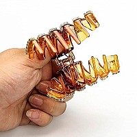 Exquisite Acrylic Rhinestones Large Fancy Hair Claw Clip - Women Lady Girls Elegant Crystal Jaw Clips Hairpin for Thick Hair (Brown)