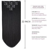 Black Hair Extension, Clip Hair Extensions 22 Straight Syxlcygg Synthetic 18 Curly Hair Pieces Women'S Gifts  Fluffy&Not Tangled White Girl Silve