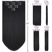 Black Hair Extension, Clip Hair Extensions 22 Straight Syxlcygg Synthetic 18 Curly Hair Pieces Women'S Gifts  Fluffy&Not Tangled White Girl Silve