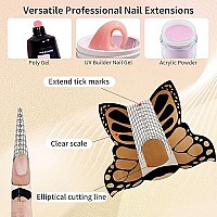 100pcs Pro Butterfly Square Tips Nail Form Forms for C Curve Acrylic UV Gel Nails Builder Nail Extension Nail Art Tool Guide Stickers Dispenser, HJ-NTF038