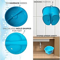 Mantello Foot Soak Tub- Extra Large Feet Soaking Tub - Pedicure Foot Soak - Home Foot Spa (Blue)