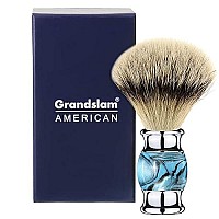 Grandslam Finest Badger Shaving Brush with Resin Handle- Engineered for the Best Shave of Your Life (Blue)