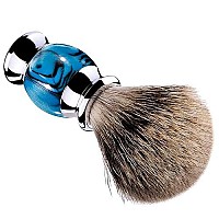 Grandslam Finest Badger Shaving Brush with Resin Handle- Engineered for the Best Shave of Your Life (Blue)