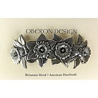 Daffodil Hair Clip, Hand Crafted Metal Barrette Made in the USA with a Large 80mm Clip by Oberon Design