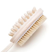 THY COLLECTIBLES Bath Brush, Back Scrubber, Aneky Soft Natural Bristles Back Brush with Long Handle for Exfoliating Skin & Wood Beads for Massage - Use Wet or Dry