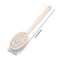 THY COLLECTIBLES Bath Brush, Back Scrubber, Aneky Soft Natural Bristles Back Brush with Long Handle for Exfoliating Skin & Wood Beads for Massage - Use Wet or Dry