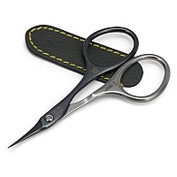 GERMANIKURE Tower Point Cuticle Scissors - Self-Sharpening FINOX22 Titanium Coated Stainless Steel Professional Manicure Tools in Leather Case - Ethically Made in Solingen Germany - 2705