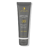 Unsun Mineral Tinted Face Sunscreen with Broad Spectrum SPF 30 - Water-Resistant Lotion, Primer & Color Corrector - 1.7 Fl Oz, Light/Medium