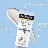 Neutrogena Ultra Sheer Dry-Touch Water Resistant and Non-Greasy Sunscreen Lotion with Broad Spectrum SPF 45, 3 fl. oz, (Pack of 2)