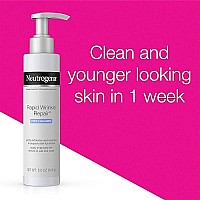 Neutrogena Rapid Wrinkle Repair Anti-Wrinkle Retinol Prep Facial Cream Cleanser with Glycolic Acid and Micro-Exfoliant to Gently Cleanse and Exfoliate Skin, Oil-Free and Non-Comedogenic, 5 oz