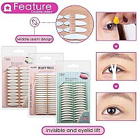 5 Packs Natural Invisible Single/Double Side Eyelid Tapes Stickers, Medical-use Fiber Eyelid Strips, Instant Lift Eye Lid Without Surgery, Perfect for Hooded, Droopy, Uneven, Mono-eyelids