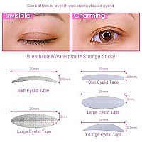 5 Packs Natural Invisible Single/Double Side Eyelid Tapes Stickers, Medical-use Fiber Eyelid Strips, Instant Lift Eye Lid Without Surgery, Perfect for Hooded, Droopy, Uneven, Mono-eyelids