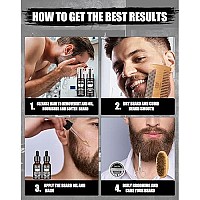 Beard Growth Kit, Beard Kit with Beard Roller, 2 Pack Beard Growth Oil,Beard Brush,Wash Conditioner for After Shave Lotions- Sandalwood,Balm,Combs, Christmas Fathers Gifts for Men