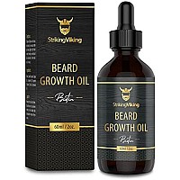 Striking Viking Beard Growth Oil with Biotin - Thickening and Conditioning Beard Oil - All Natural Beard Growth Serum Promotes Facial Hair Growth for Men, Sandalwood