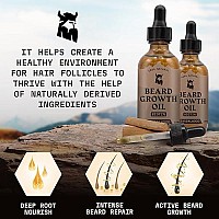 Striking Viking Beard Growth Oil with Biotin - Thickening and Conditioning Beard Oil - All Natural Beard Growth Serum Promotes Facial Hair Growth for Men, Sandalwood