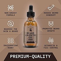 Striking Viking Beard Growth Oil with Biotin - Thickening and Conditioning Beard Oil - All Natural Beard Growth Serum Promotes Facial Hair Growth for Men, Sandalwood