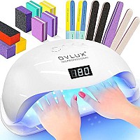 OVLUX UV LED Nail Lamp 180W, Professional Nail Dryer Machine, Best Gel UV LED Nail Lamp for Fingernail & Toenail Gel Based Polishes - Nail Curing Light with 57 pcs LEDs, 4 Timer Settings