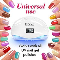 OVLUX UV LED Nail Lamp 180W, Professional Nail Dryer Machine, Best Gel UV LED Nail Lamp for Fingernail & Toenail Gel Based Polishes - Nail Curing Light with 57 pcs LEDs, 4 Timer Settings