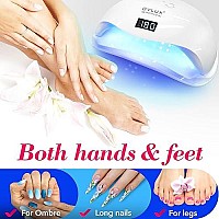 OVLUX UV LED Nail Lamp 180W, Professional Nail Dryer Machine, Best Gel UV LED Nail Lamp for Fingernail & Toenail Gel Based Polishes - Nail Curing Light with 57 pcs LEDs, 4 Timer Settings