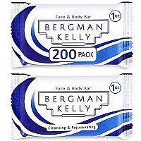 BERGMAN KELLY Hotel Soap Bars (White Tea, 1 oz, 200 PK), Travel Size Luxury Bulk Amenities Bar Soap, Mini Individually Wrapped Rectangular Soap, Small Toiletries for Airbnb, Motel, Guest Bath