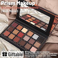 Prism Makeup Matte Eyeshadow Palette Pro 18 Colors Pigmented Shimmer Glitter Eye Shadow Palette, Blendable Long Lasting Waterproof Makeup Cosmetics Halloween Makeup Kit (01 Seductress)