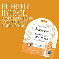 Aveeno Repairing Cica Hand Mask With Prebiotic Oat and Shea Butter, 6 Count