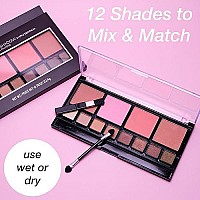 Style Essentials Women's Cosmetics NATURAL BEAUTY Blush and Eyeshadow Palette - 12 Shades Shimmer and Matte Finishes