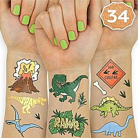 xo, Fetti Dinosaur Temporary Tattoos for Kids - 40 styles | Birthday Party Supplies, Dinosaur Party Favors, T-rex Decorations