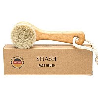 Since 1869 Hand Made in Germany - Sustainable Exfoliating Face Brush, Scrub Cleansing Brush, Exfoliates Skin to Help Reduce Flaking, Fine Lines, Supports Glowing Complexion (Soft Goat Bristle)