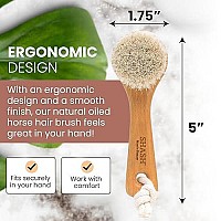 Since 1869 Hand Made in Germany - Sustainable Exfoliating Face Brush, Scrub Cleansing Brush, Exfoliates Skin to Help Reduce Flaking, Fine Lines, Supports Glowing Complexion (Soft Goat Bristle)