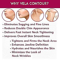 Double Chin Reducer Sagging Neck Firming Anti Aging Wrinkle Reducing Face Lift Slim - Korean Skin Care Routine Set. Vela Contour (Serum Masks Cream Belt)