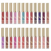 Ownest 24 Colors Matte Velvety Liquid Lipstick Set,Waterproof Long Lasting Non-Stick Cup Liquid Lipgloss Beauty Cosmetics Makeup Kit