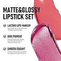 Ownest 24 Colors Matte Velvety Liquid Lipstick Set,Waterproof Long Lasting Non-Stick Cup Liquid Lipgloss Beauty Cosmetics Makeup Kit