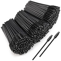 Disposable Mascara Wands Brush Makeup Spoolies Bulk for Eyelash Extensions, 1000 Pieces Black