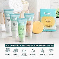 Eco Botanics Hotel Soaps and Toiletries Bulk Set | 1-Shoppe All-In-Kit Amenities for Hotels | 0.85oz Hotel Shampoo & Conditioner, Body Wash, Body Lotion & 0.89oz Bar Soap Travel Size | 150 Pieces