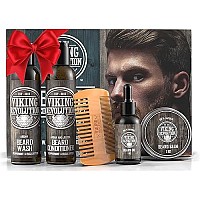 Ultimate Beard Care Conditioner Kit - Beard Grooming Kit for Men Softens, Smoothes and Soothes Beard Itch- Contains Beard Wash & Conditioner, Beard Oil, Beard Balm and Beard Comb- Classic Set