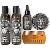 Ultimate Beard Care Conditioner Kit - Beard Grooming Kit for Men Softens, Smoothes and Soothes Beard Itch- Contains Beard Wash & Conditioner, Beard Oil, Beard Balm and Beard Comb- Classic Set